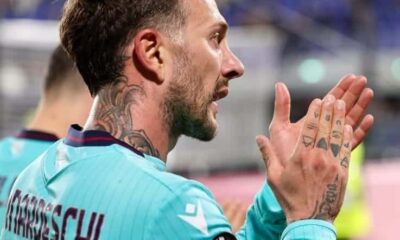 Federico Bernardeschi al termine di Bologna-Aston Villa 1-3 (© Bologna FC 1909)