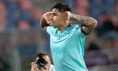 Castro festeggia il gol che poi verrà annullato in Bologna-Aston Villa (@Damiano Fiorentini)