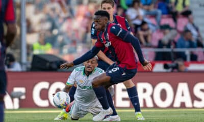 Jhon Lucumí in Bologna-Roma 0-2 (©Damiano Fiorentini)