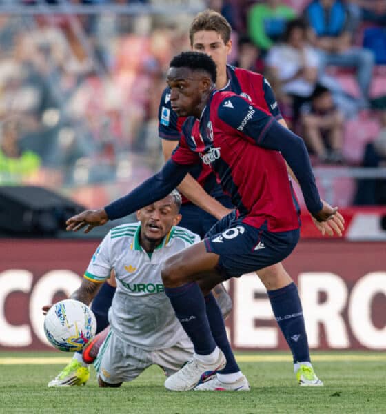 Jhon Lucumí in Bologna-Roma 0-2 (©Damiano Fiorentini)