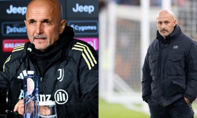 Luciano Spalletti, allenatore della Juventus, e Vincenzo Italiano, allenatore del Bologna