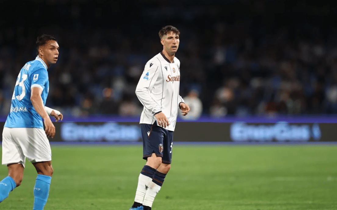 Juan Miranda in Napoli-Bologna (2-3) (© Bologna FC 1909)