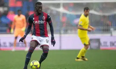 Musa Barrow in azione durante Bologna-Inter del 26/02/203