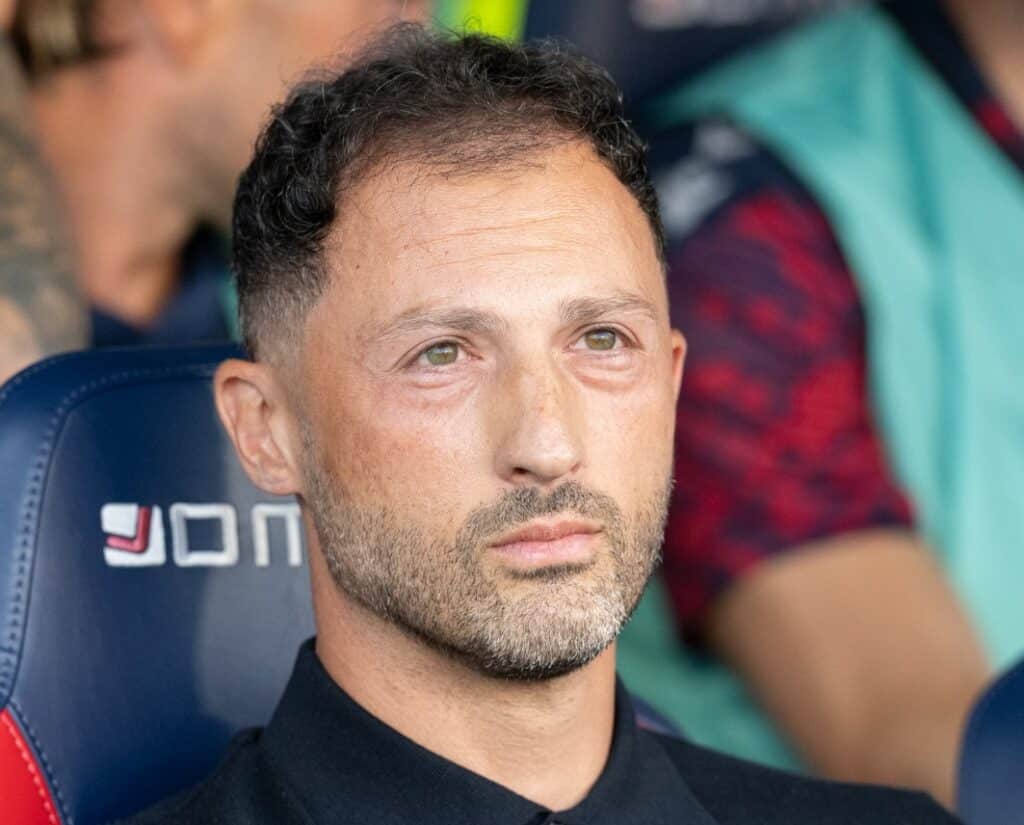 Tedesco in panchina per Bologna-Lazio (© Damiano Fiorentini x 1000 Cuori Rossoblu)