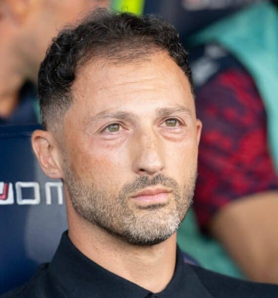 Tedesco in panchina per Bologna-Lazio (© Damiano Fiorentini x 1000 Cuori Rossoblu)