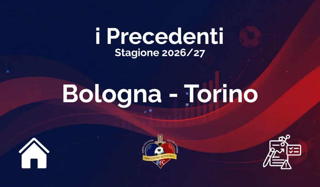 I precedenti di Bologna-Torino stagione 2026/27