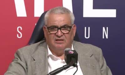 Pantaleo Corvino, in conferenza stampa, quando era direttore sportivo del Bologna
