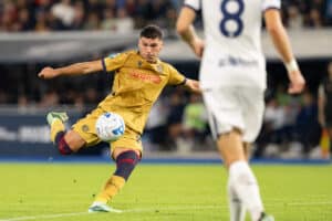 Nicolò Cambiaghi in azione durante Bologna-Inter 1-3 (© Damiano Fiorentini)