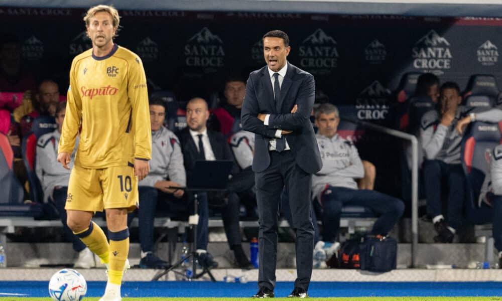 Raffaele Palladino e Federico Bernardeschi durante Bologna-Inter 1-3 (© Damiano Fiorentini)
