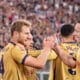 Tommaso Pobega e Lewis Ferguson esultano per il momentaneo 1-0 in Bologna-Inter (© Damiano Fiorentini)